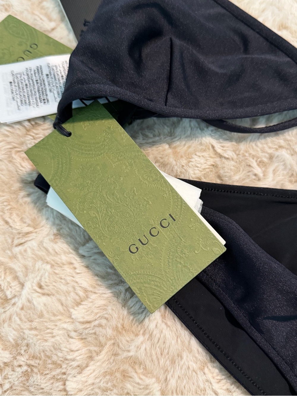 Gucci Black Triangle Bikini Set with Crystal Double-G Accent - Picture 5 of 5